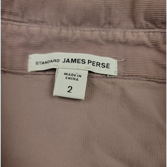 Standard James Perse Womens 2 US S/M Shirt Purple Cotton Ribbed Button Up - Picture 2 of 14
